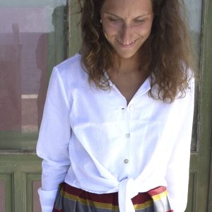 Camicia in cotone leggero con nodo in vita