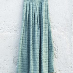 Vestito etnico in cotone con frange menta