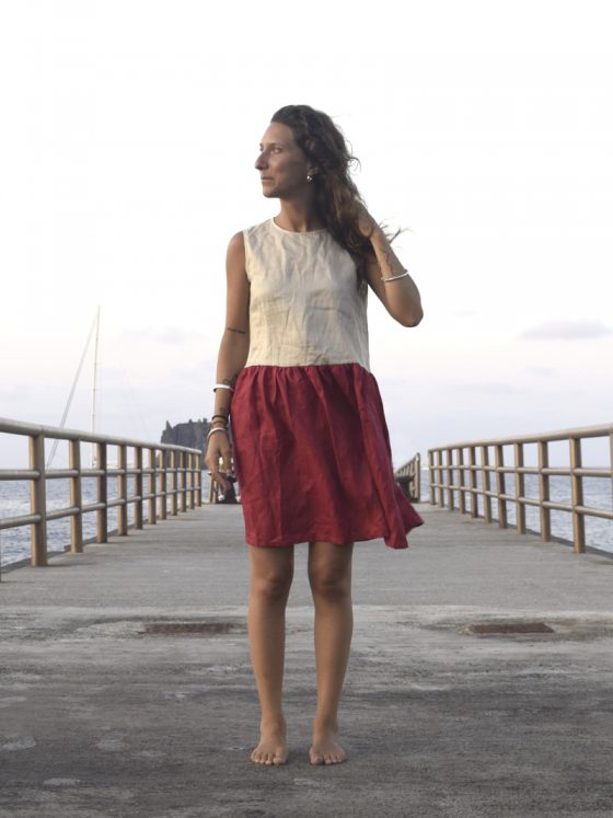 Rouches corto beige e fragola by Delfina Letizia