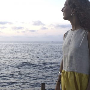 Rouches corto beige e senape by Delfina Letizia